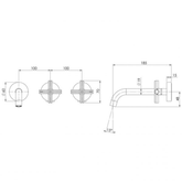 Vivid Slimline Plus Wall Phoenix Basin /Bath Hostess Set 180Mm Outlet - Chrome